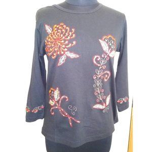 Indigo Moon Embellished Floral Sequined To…